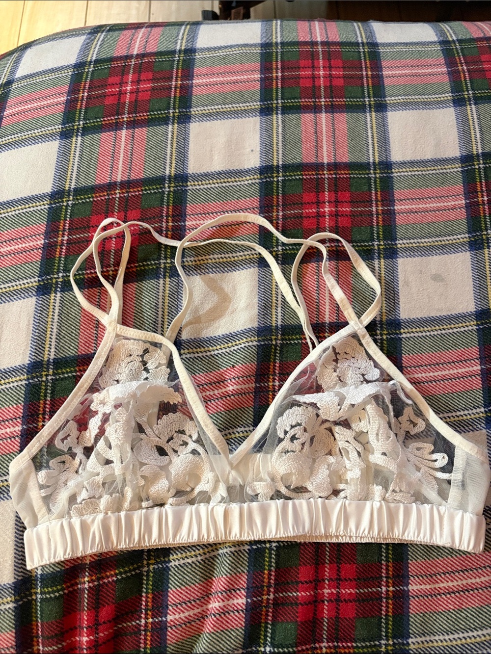 Thistle and Spire White Lace Floral Bralette